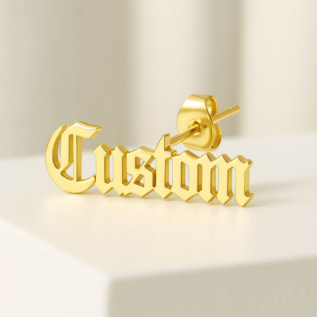 CRIPPLER FONT CUSTOM NAME EARRING
