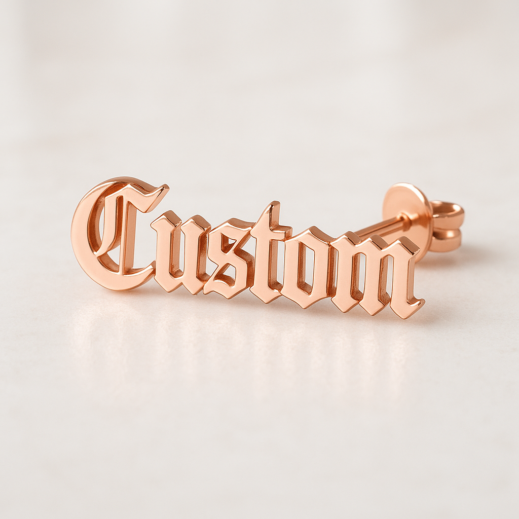 CRIPPLER FONT CUSTOM NAME EARRING