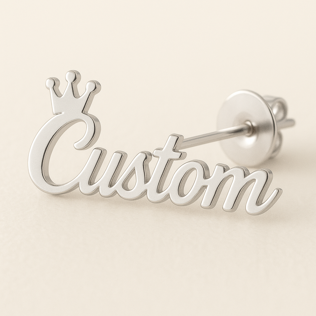 QUEEN FONT CUSTOM NAME EARRING